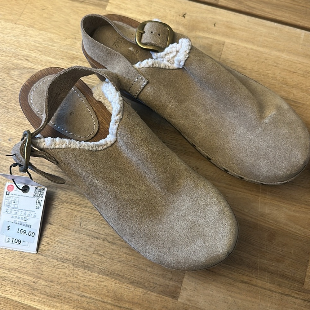 Zara Split Suede Studded Clogs - image 7